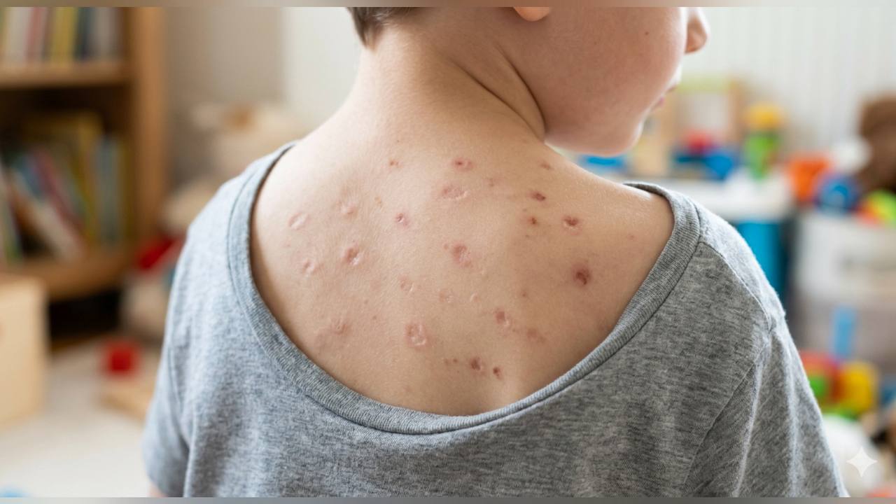 Выбелевшие пятна на спине ребёнка после кожной сыпи